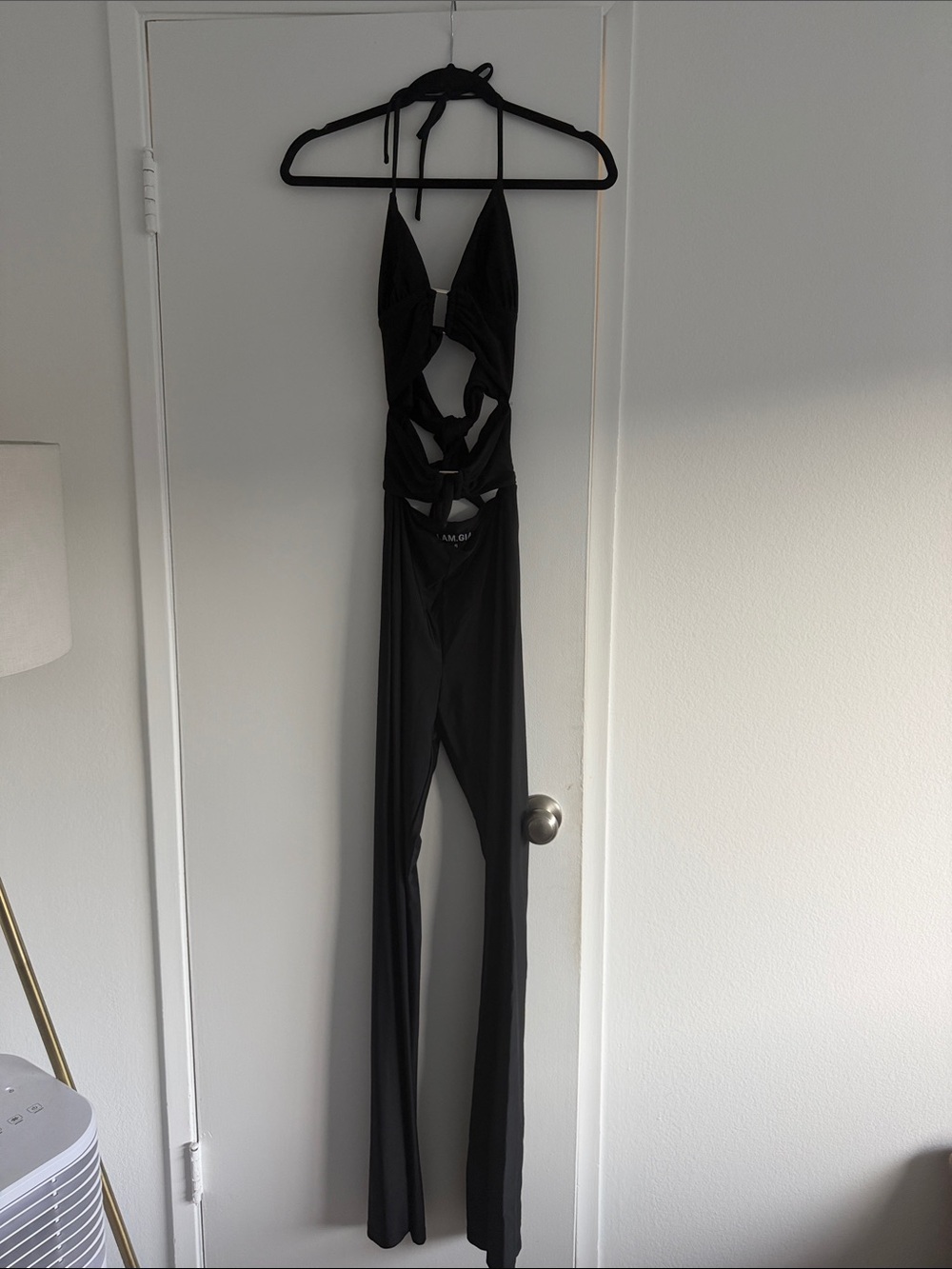 Black Cutout Halter Jumpsuit – Sleek Women's Intimates